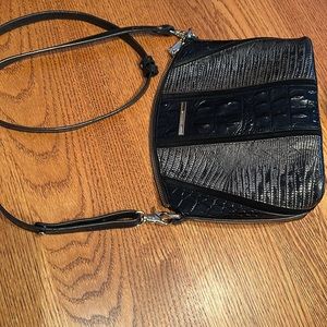 Brahmin black and gold crossbody